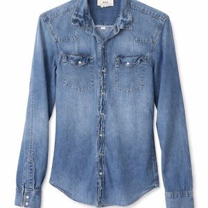 & Now Denim Faux Pearl Snap Shirt — Women’s Small — Western Snap Style